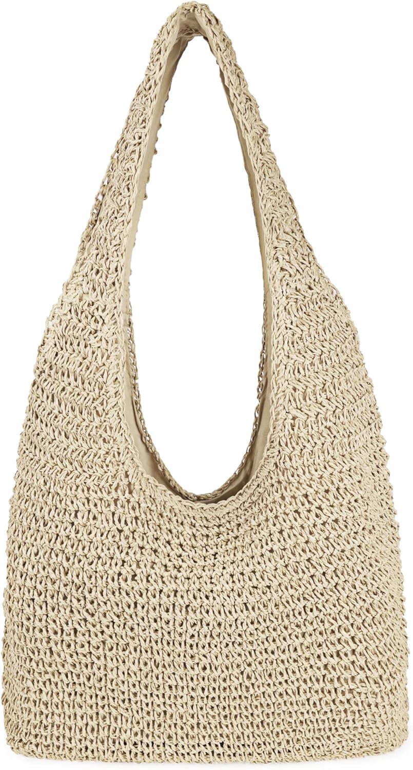 Women Large Straw Beach Bag Handmade Woven Shoulder Bags Hobo Tote Handbag Purse for Summer - Image 8