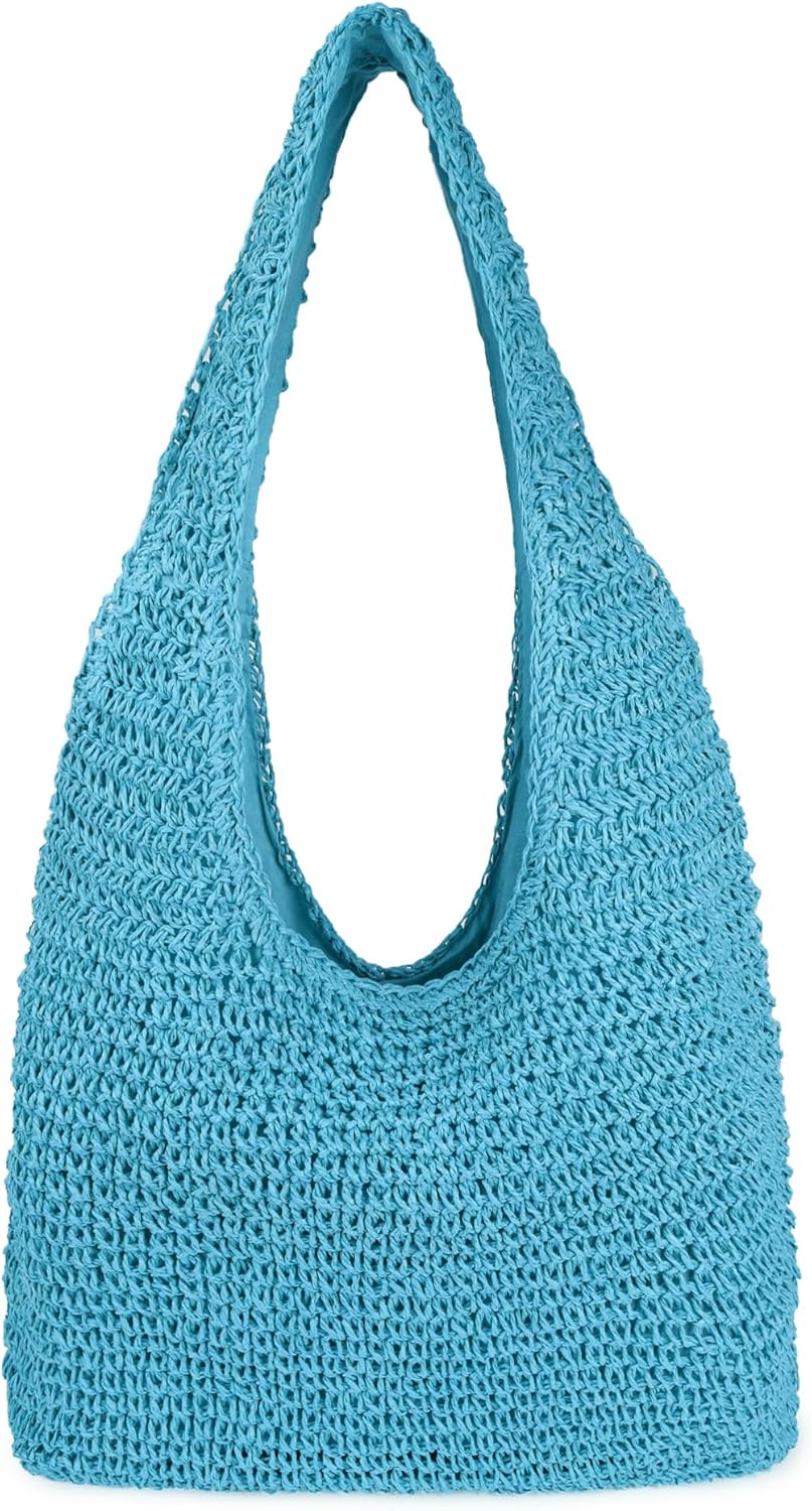 Women Large Straw Beach Bag Handmade Woven Shoulder Bags Hobo Tote Handbag Purse for Summer - Image 9