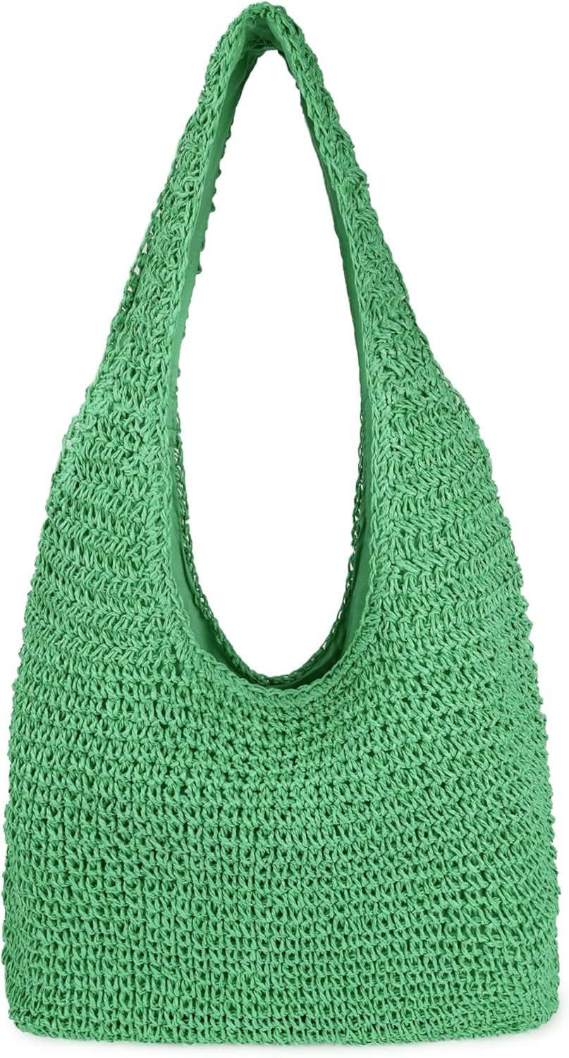 Women Large Straw Beach Bag Handmade Woven Shoulder Bags Hobo Tote Handbag Purse for Summer - Image 11