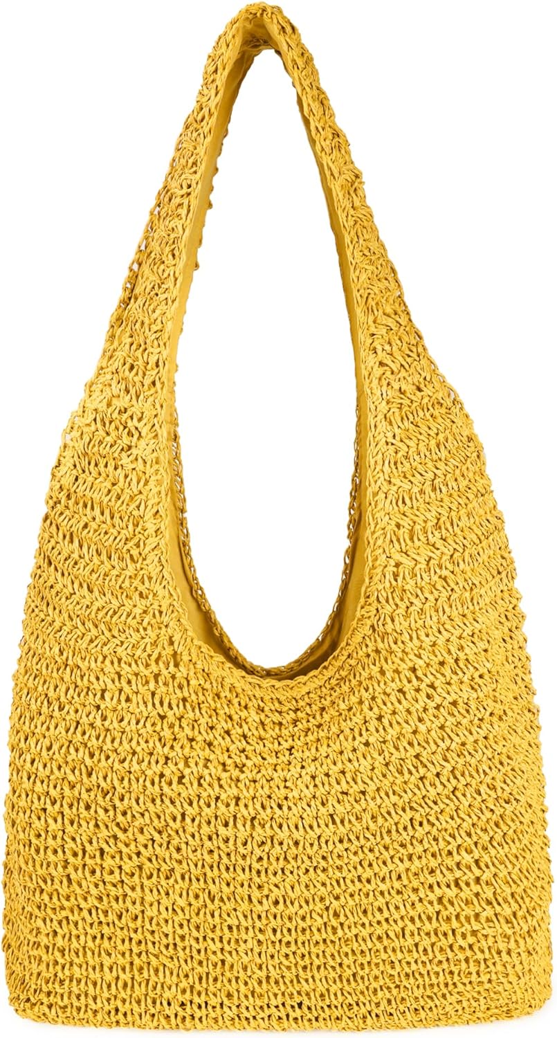 Women Large Straw Beach Bag Handmade Woven Shoulder Bags Hobo Tote Handbag Purse for Summer - Image 15