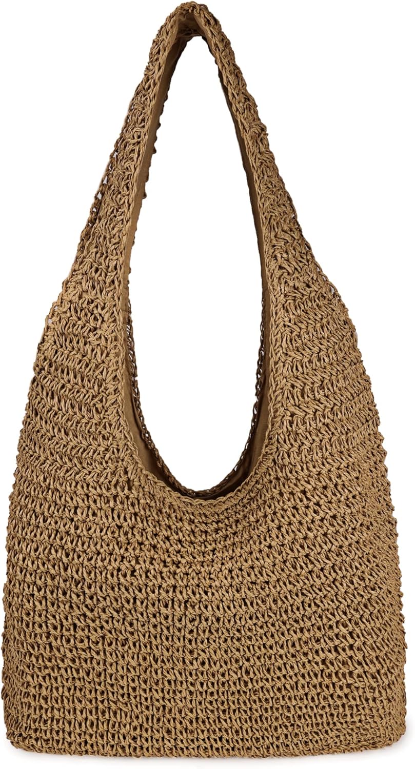 Women Large Straw Beach Bag Handmade Woven Shoulder Bags Hobo Tote Handbag Purse for Summer - Image 12