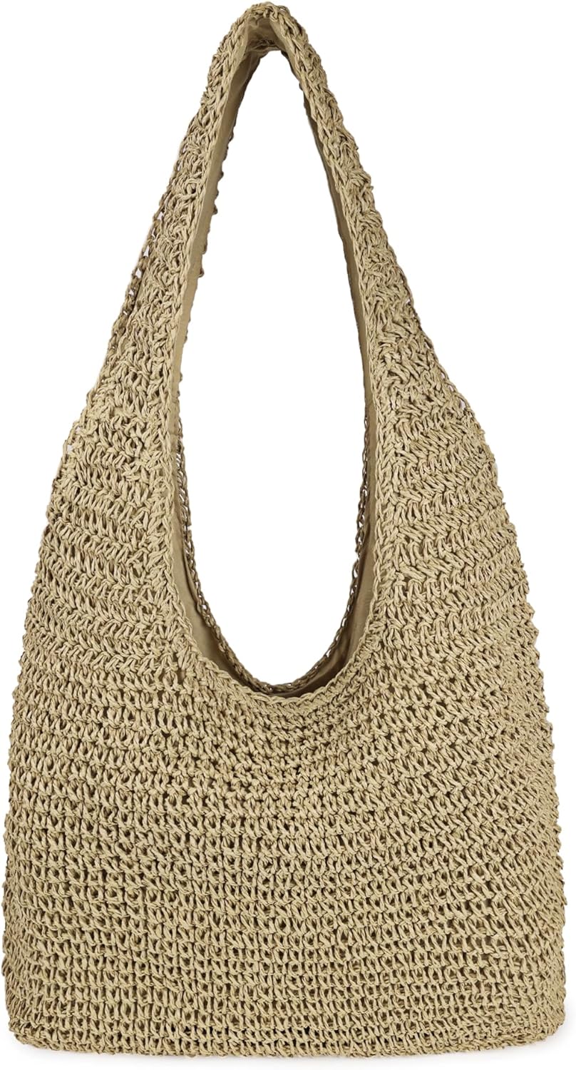 Women Large Straw Beach Bag Handmade Woven Shoulder Bags Hobo Tote Handbag Purse for Summer - Image 13