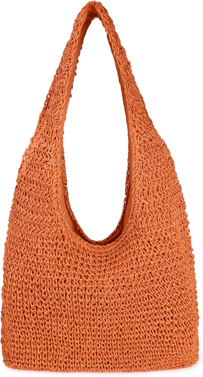 Women Large Straw Beach Bag Handmade Woven Shoulder Bags Hobo Tote Handbag Purse for Summer - Image 10