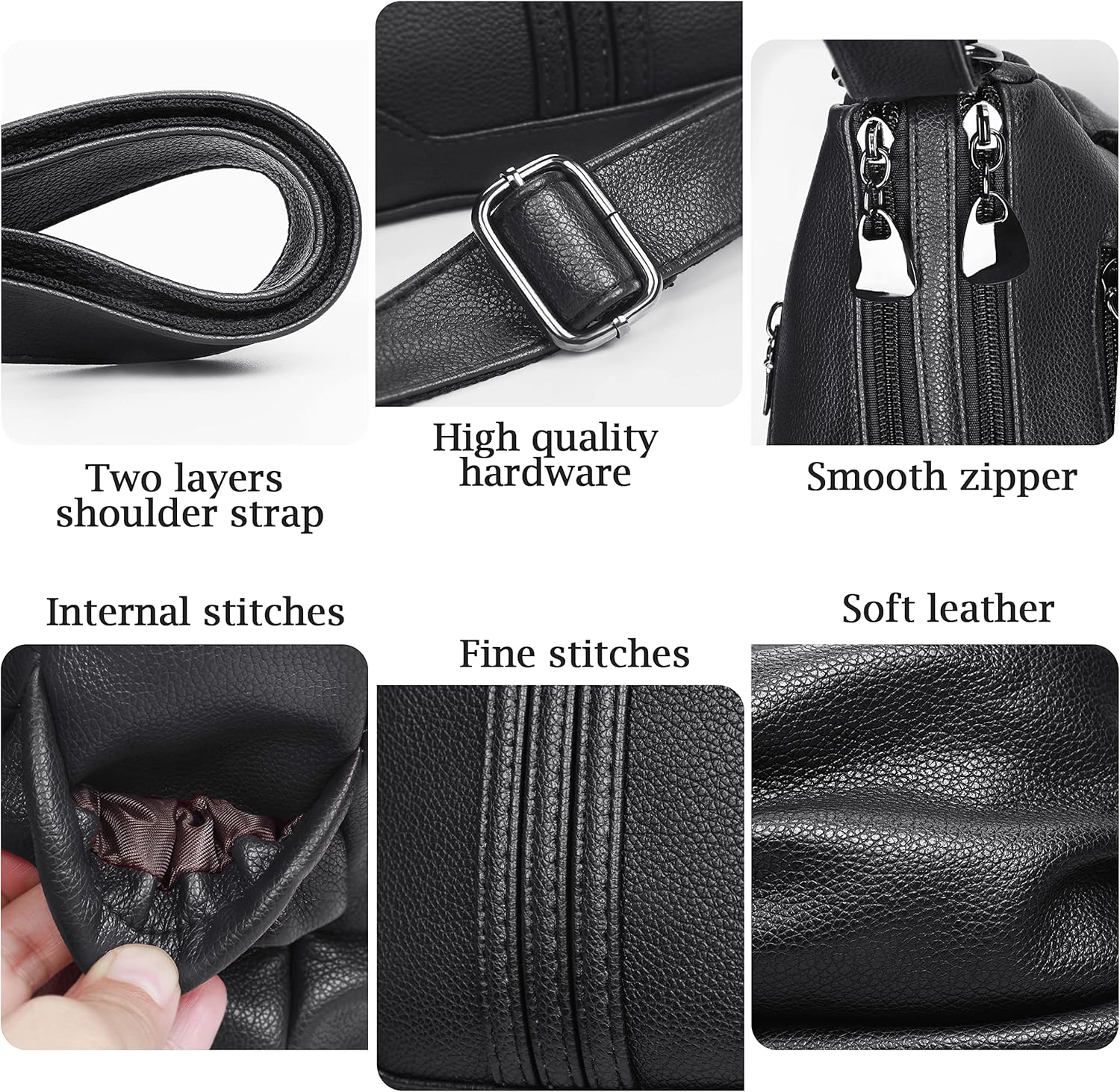 Women Soft PU Leather Shoulder Handbag Multi Pocket Crossbody Bag Ladies Medium Roomy Purses Fashion Tote Top Handle Satchel - Image 5