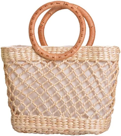 Women Straw Bag Large Woven Bag Round Handle Ring Tote Purse Retro Handbags Summer Beach Handbag - Image 13