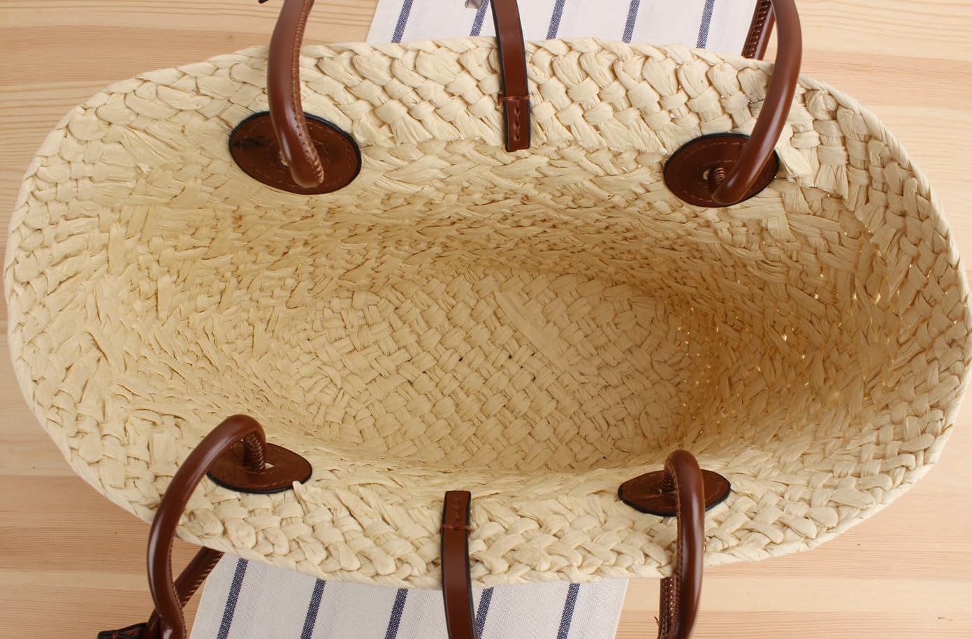 Women Straw Tote Bag Summer Beach Bags Luxury Handmade Shoulder Bag Woven Basket Handbags Large Straw Purses - Image 4