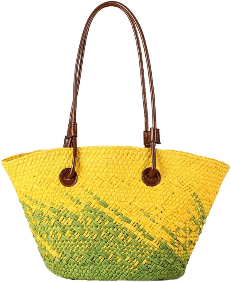 Women Straw Tote Bag Summer Beach Bags Luxury Handmade Shoulder Bag Woven Basket Handbags Large Straw Purses - Image 9