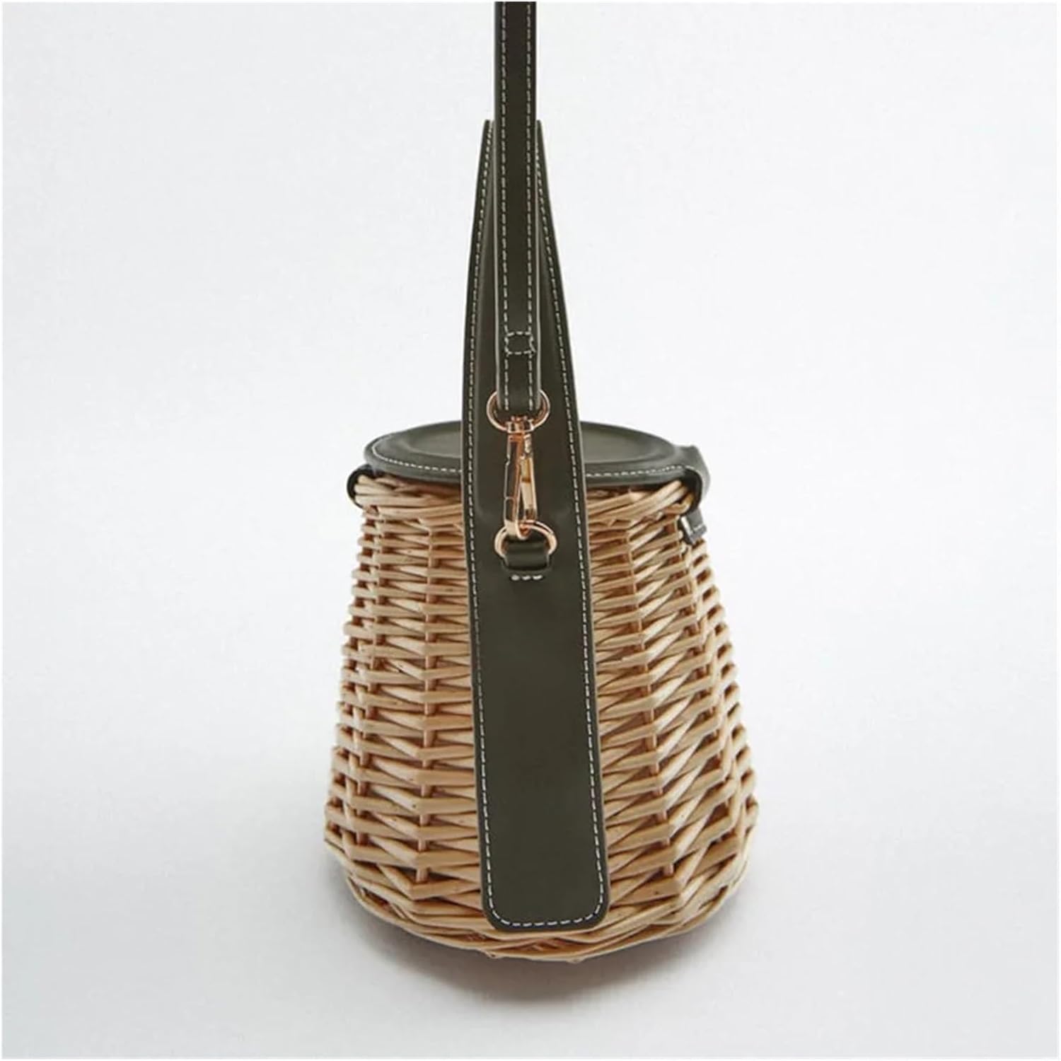 Women's Handbag Drowstring Straw Beach Bag Summer Woven Bucket Crossbody Shoulder Bags Bohemian Female Handmade Rattan Tote - Image 5