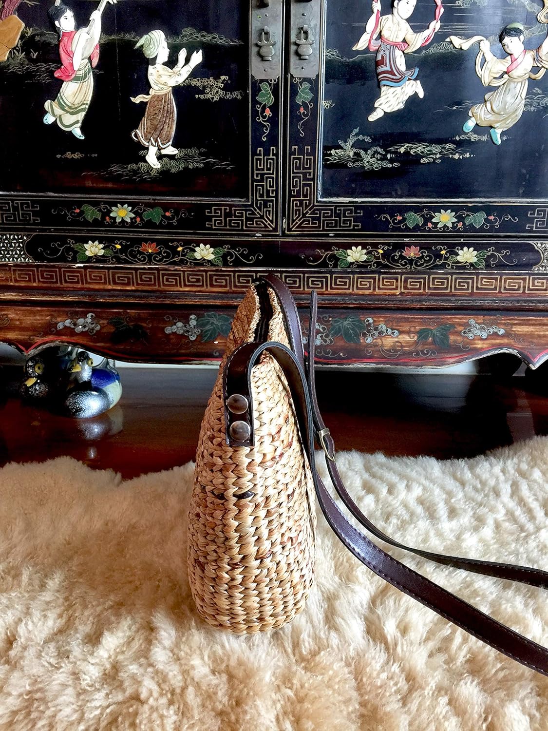 X Large Straw Bag, Crossbody Straw Bag, Straw Beach Bag,Handwoven Straw Tote Bag,Handwoven Straw Shoulder Bag Purse,Shoulder Straw Bag,Summer Straw Tote Bag - Image 2