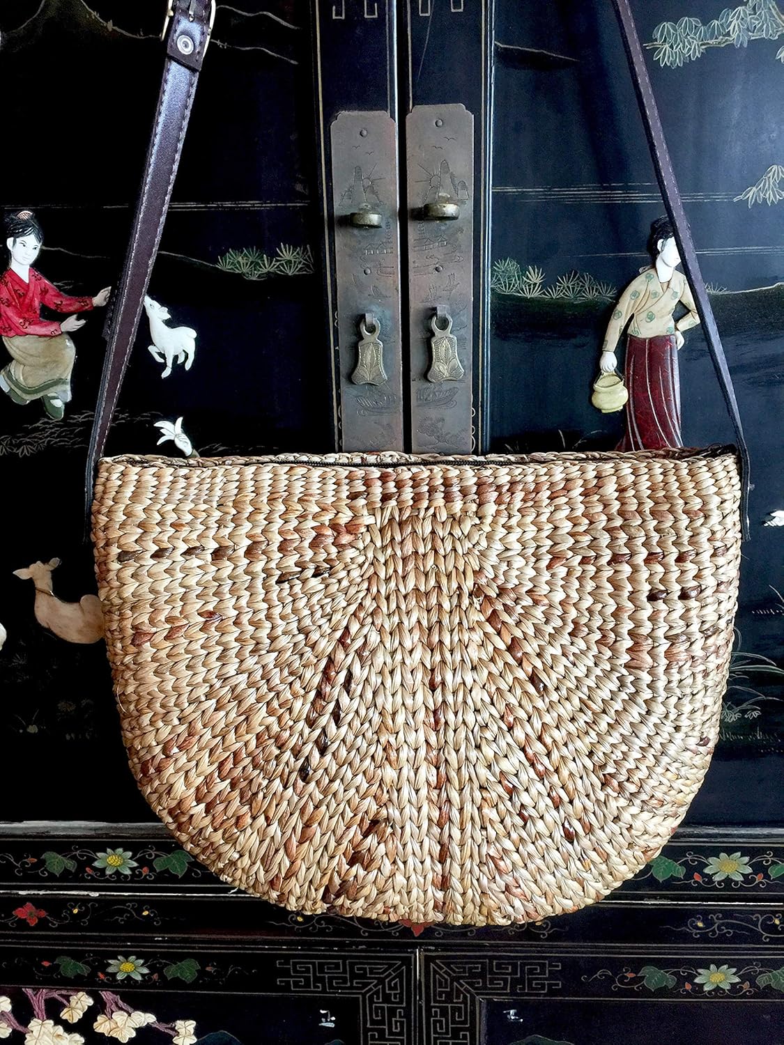 X Large Straw Bag, Crossbody Straw Bag, Straw Beach Bag,Handwoven Straw Tote Bag,Handwoven Straw Shoulder Bag Purse,Shoulder Straw Bag,Summer Straw Tote Bag - Image 5
