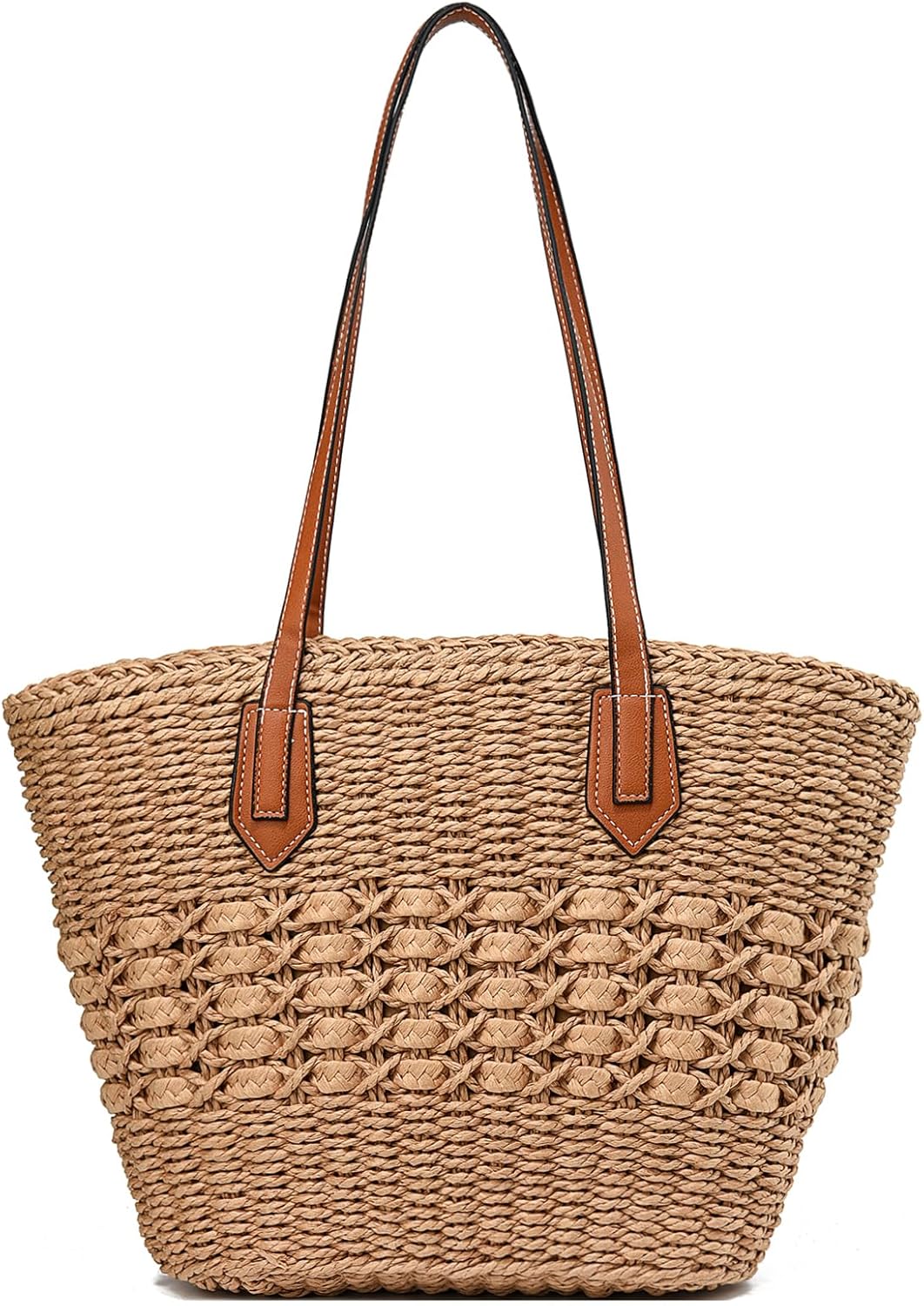 YAVCOOL Straw Beach Bags for Women Woven Beach Tote Bag Casual Boho Large Shoulder Handbags Purse for Vacation Holiday - Image 14