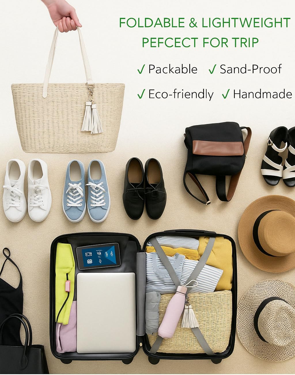 YXILEE Straw Bags For Women | M Size Travel Straw Totes Bag Woven Summer Handmade Shoulder Bag Handbag - Image 8