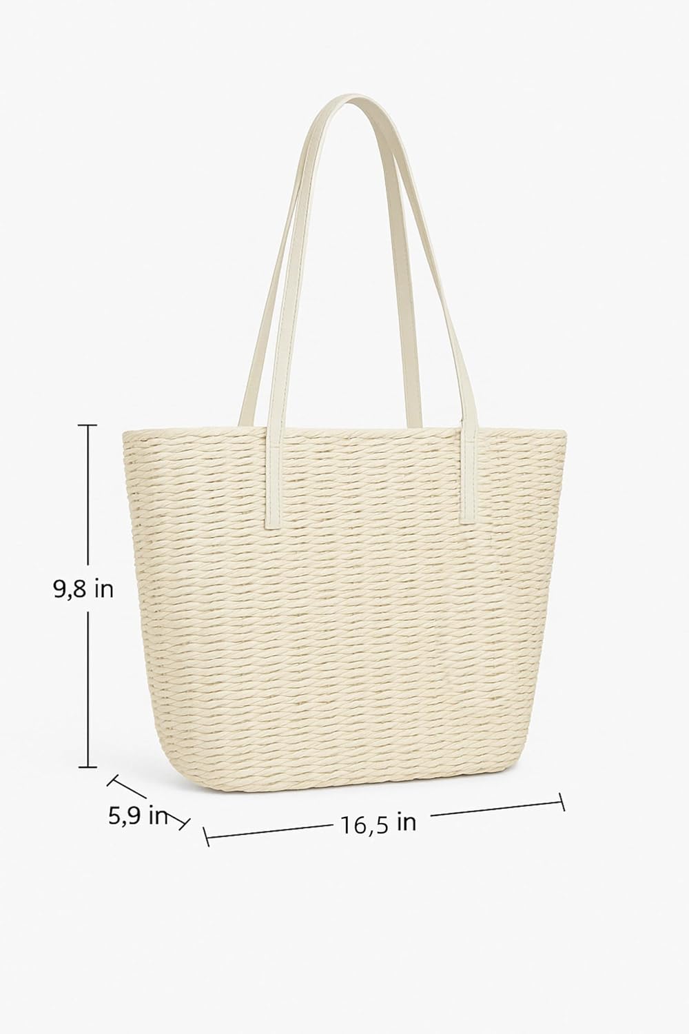 YXILEE Straw Bags For Women | M Size Travel Straw Totes Bag Woven Summer Handmade Shoulder Bag Handbag - Image 4