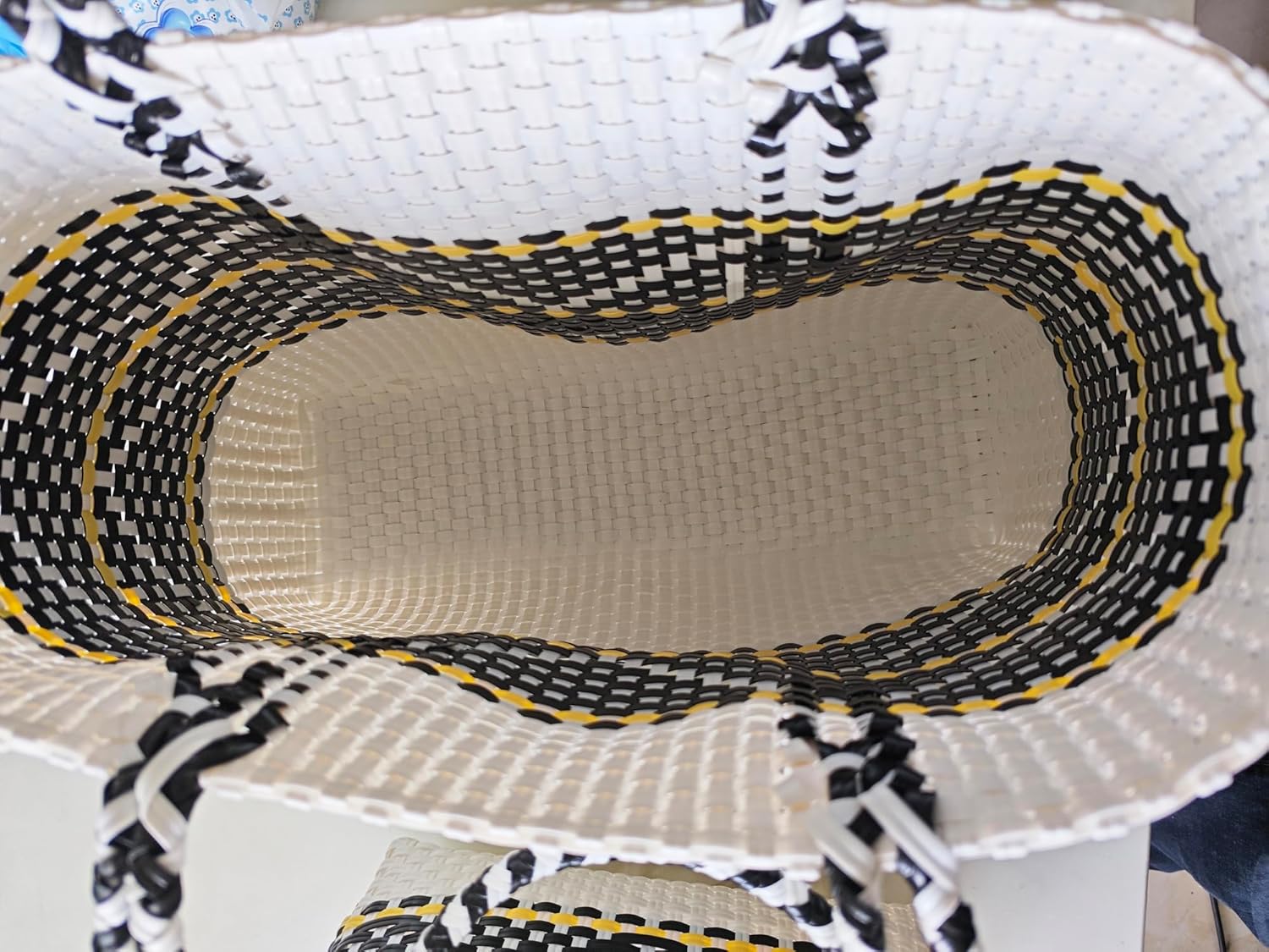 YY GEWETAO Handwoven Super Tote Bag for Women Recycled Plastic Shoulder Purse Summer Beach Bag, Pool Swimming Bag - Image 4