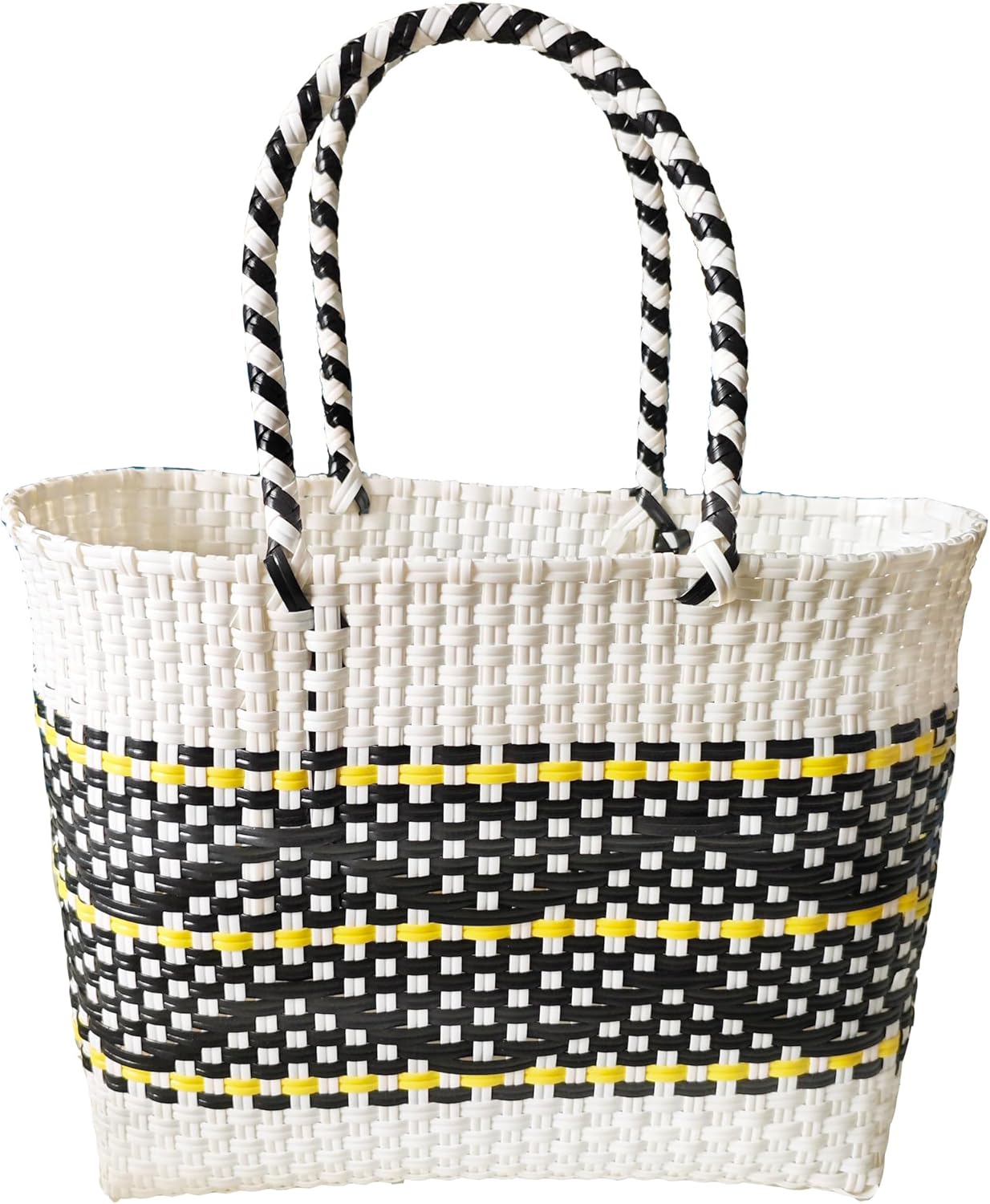 YY GEWETAO Handwoven Super Tote Bag for Women Recycled Plastic Shoulder Purse Summer Beach Bag, Pool Swimming Bag - Image 7