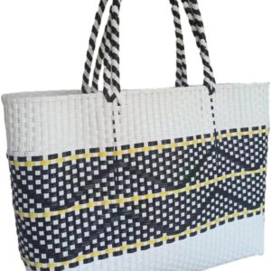 YY GEWETAO Handwoven Super Tote Bag for Women Recycled Plastic Shoulder Purse Summer Beach Bag, Pool Swimming Bag