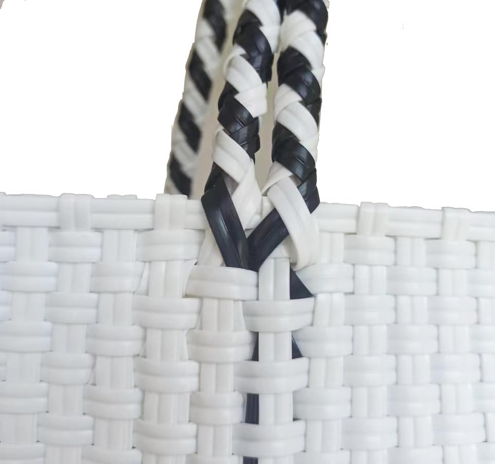 YY GEWETAO Handwoven Super Tote Bag for Women Recycled Plastic Shoulder Purse Summer Beach Bag, Pool Swimming Bag - Image 5