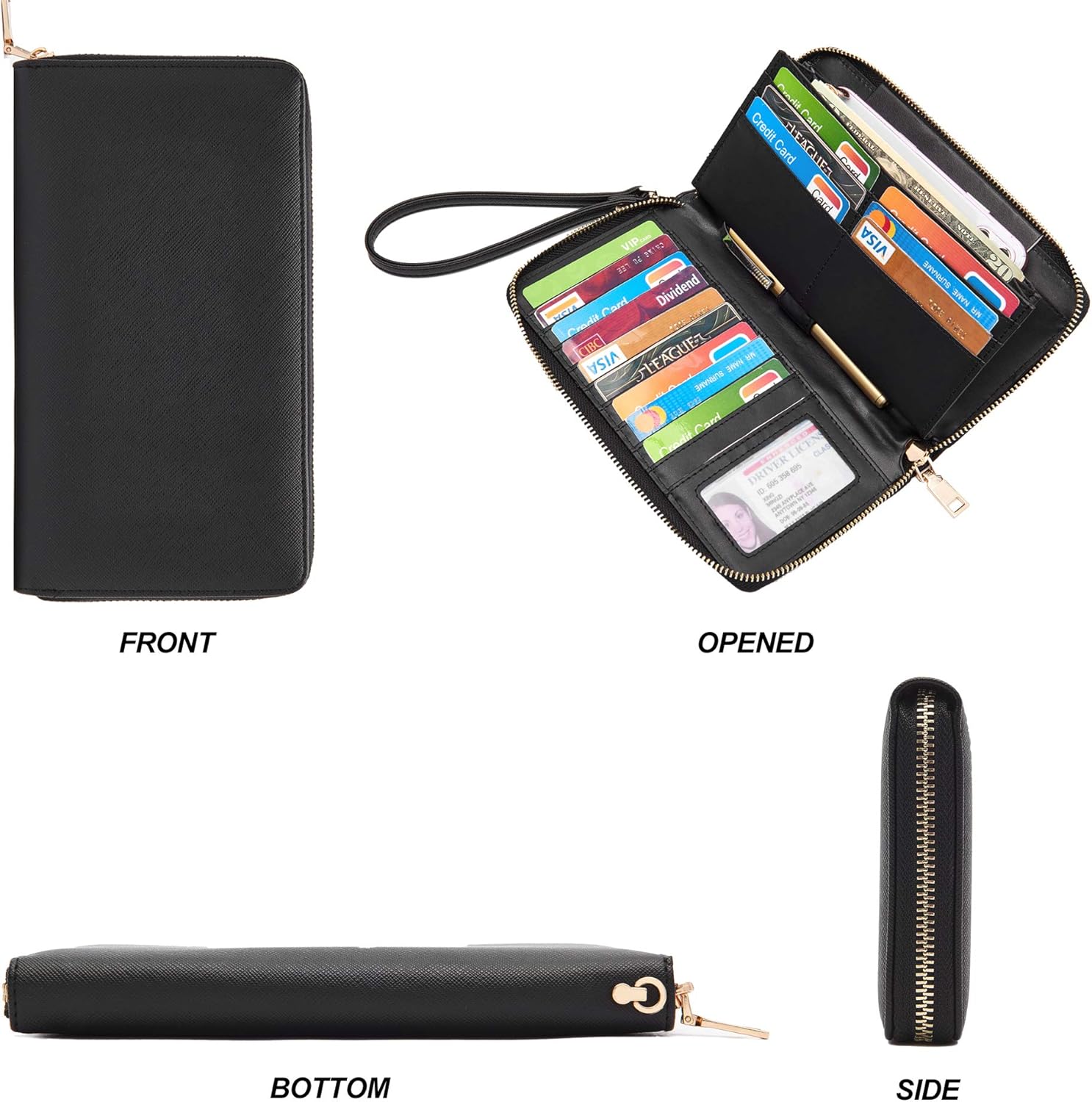 YZAOLL Purses for Women Faux Leather Medium Large Tote Satchel Shoulder Purse Handbag Wallet set - Image 7